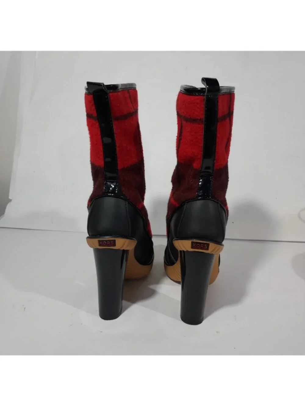Michael Kors Red Buffalo Plaid, Rubber Duck Sole Boots Groovy USA size 7 - Picture 4 of 9